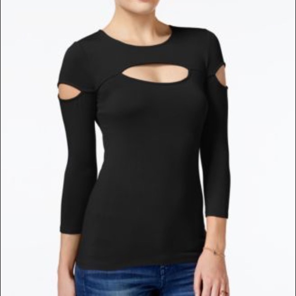 Guess Cut-Out Three Quarter Sleeve Shirt